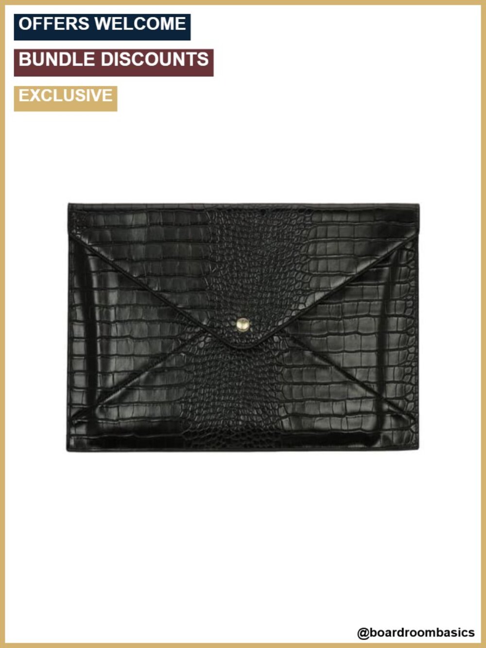 Crocodile Textured Faux Leather Laptop Sleeve 13-15 Inch Slim Case